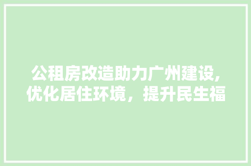 公租房改造助力广州建设,优化居住环境，提升民生福祉