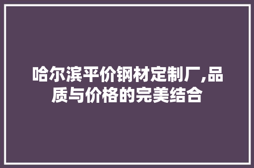 哈尔滨平价钢材定制厂,品质与价格的完美结合