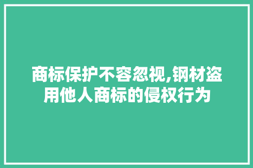 商标保护不容忽视,钢材盗用他人商标的侵权行为