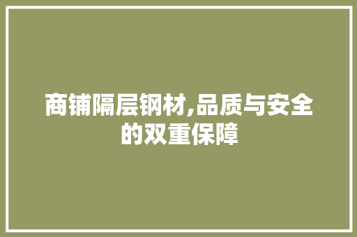 商铺隔层钢材,品质与安全的双重保障