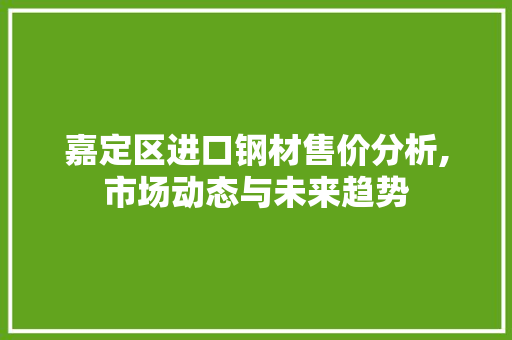 嘉定区进口钢材售价分析,市场动态与未来趋势
