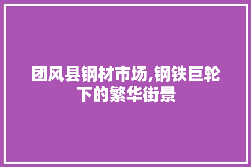 团风县钢材市场,钢铁巨轮下的繁华街景
