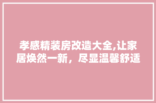 孝感精装房改造大全,让家居焕然一新，尽显温馨舒适