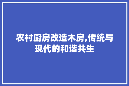 农村厨房改造木房,传统与现代的和谐共生