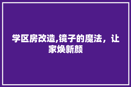 学区房改造,镜子的魔法，让家焕新颜