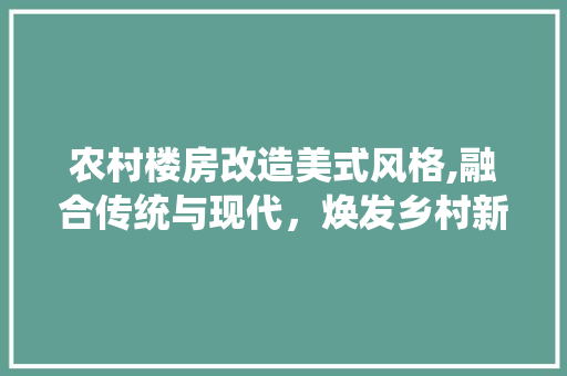 农村楼房改造美式风格,融合传统与现代，焕发乡村新颜