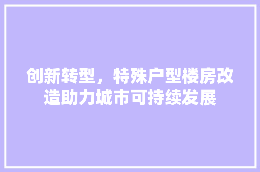 创新转型，特殊户型楼房改造助力城市可持续发展