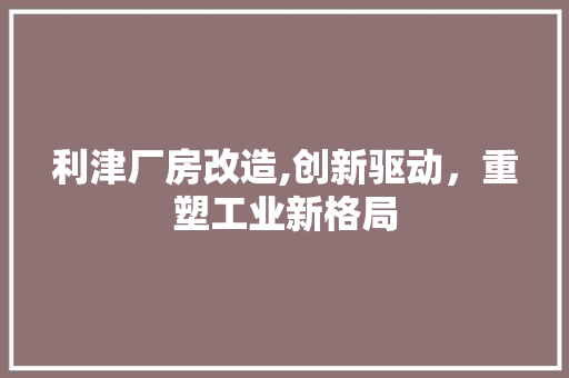 利津厂房改造,创新驱动，重塑工业新格局