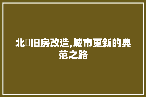 北滘旧房改造,城市更新的典范之路