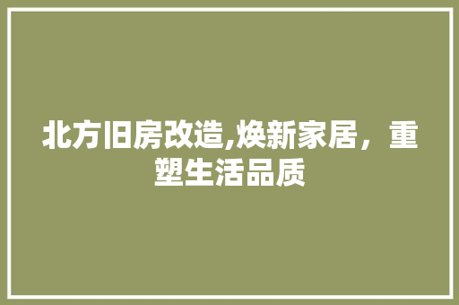 北方旧房改造,焕新家居，重塑生活品质