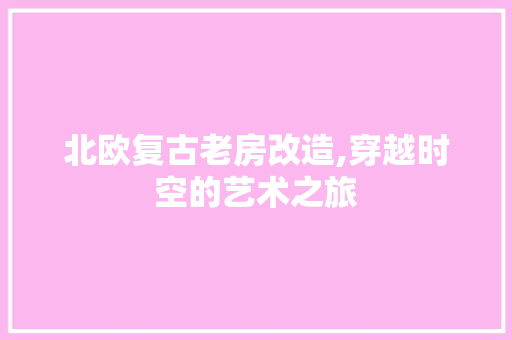北欧复古老房改造,穿越时空的艺术之旅