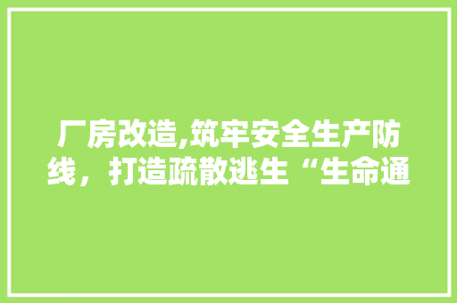 厂房改造,筑牢安全生产防线，打造疏散逃生“生命通道”