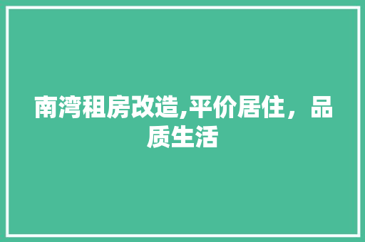 南湾租房改造,平价居住，品质生活