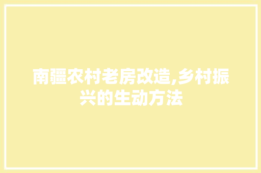南疆农村老房改造,乡村振兴的生动方法