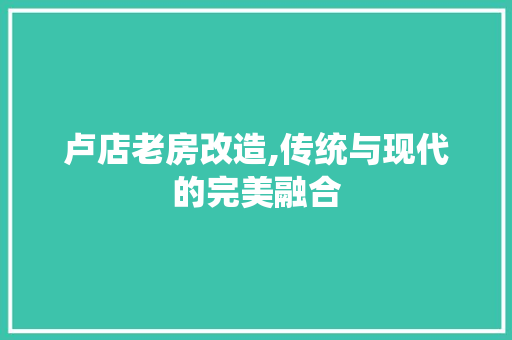 卢店老房改造,传统与现代的完美融合