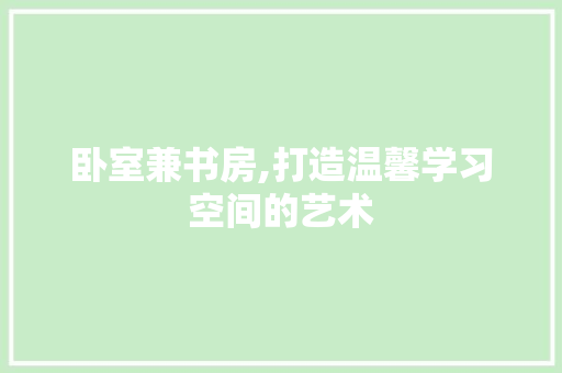 卧室兼书房,打造温馨学习空间的艺术