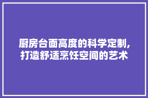 厨房台面高度的科学定制,打造舒适烹饪空间的艺术