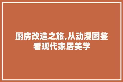 厨房改造之旅,从动漫图鉴看现代家居美学