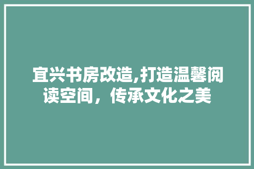 宜兴书房改造,打造温馨阅读空间，传承文化之美