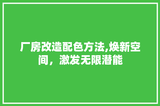 厂房改造配色方法,焕新空间，激发无限潜能