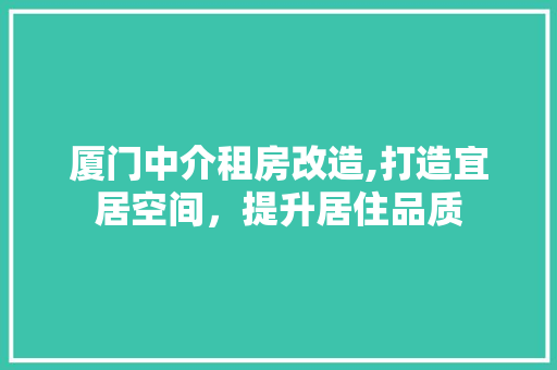 厦门中介租房改造,打造宜居空间，提升居住品质