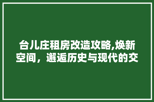 台儿庄租房改造攻略,焕新空间，邂逅历史与现代的交融