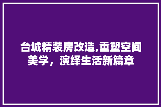 台城精装房改造,重塑空间美学，演绎生活新篇章