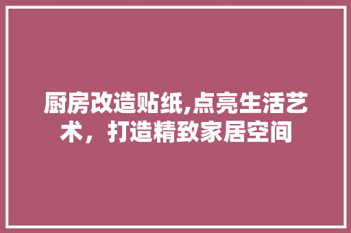 厨房改造贴纸,点亮生活艺术，打造精致家居空间