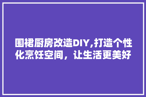 围裙厨房改造DIY,打造个性化烹饪空间，让生活更美好