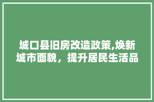 城口县旧房改造政策,焕新城市面貌，提升居民生活品质