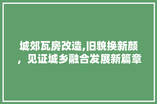 城郊瓦房改造,旧貌换新颜，见证城乡融合发展新篇章