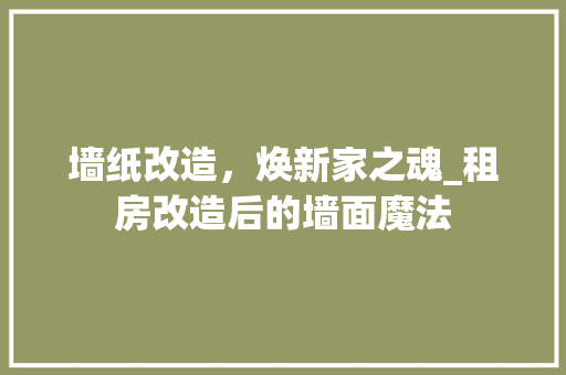墙纸改造，焕新家之魂_租房改造后的墙面魔法