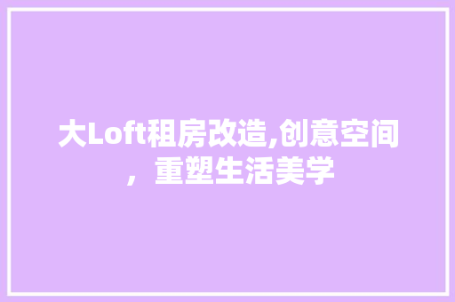 大Loft租房改造,创意空间，重塑生活美学