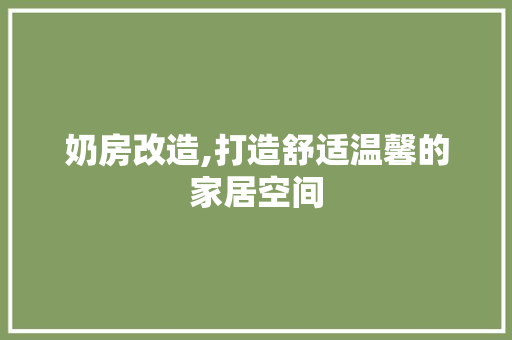 奶房改造,打造舒适温馨的家居空间