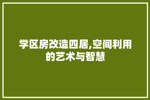 学区房改造四居,空间利用的艺术与智慧