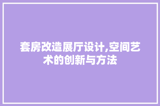 套房改造展厅设计,空间艺术的创新与方法