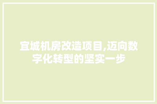 宜城机房改造项目,迈向数字化转型的坚实一步
