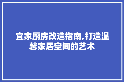 宜家厨房改造指南,打造温馨家居空间的艺术