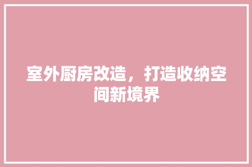 室外厨房改造，打造收纳空间新境界