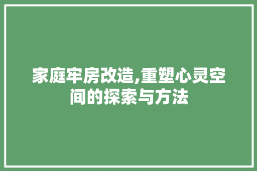 家庭牢房改造,重塑心灵空间的探索与方法