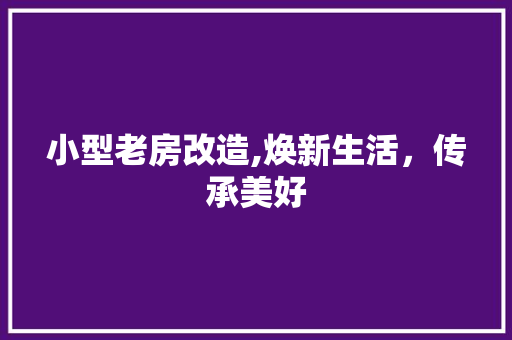 小型老房改造,焕新生活，传承美好