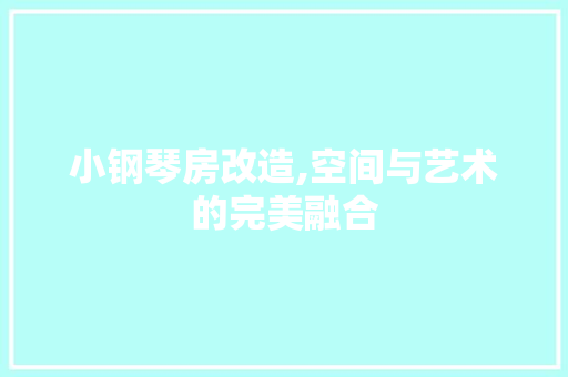 小钢琴房改造,空间与艺术的完美融合