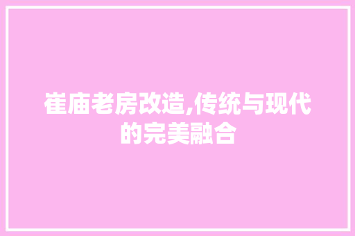 崔庙老房改造,传统与现代的完美融合