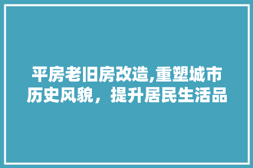 平房老旧房改造,重塑城市历史风貌，提升居民生活品质