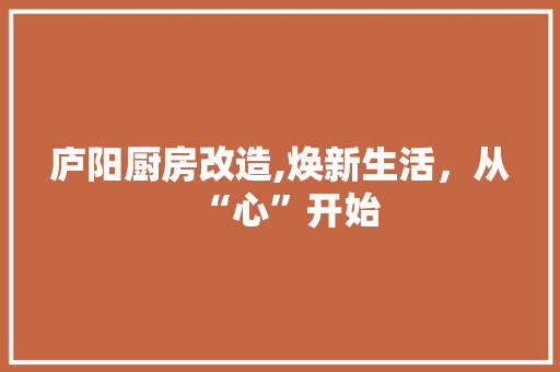 庐阳厨房改造,焕新生活，从“心”开始