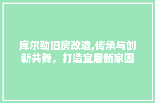库尔勒旧房改造,传承与创新共舞，打造宜居新家园