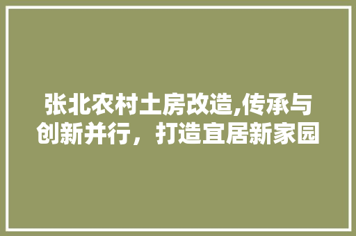 张北农村土房改造,传承与创新并行，打造宜居新家园