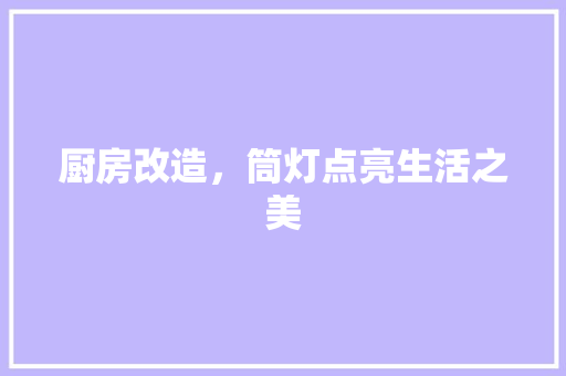 厨房改造，筒灯点亮生活之美