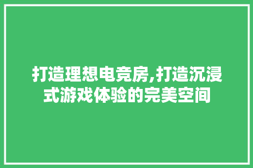 打造理想电竞房,打造沉浸式游戏体验的完美空间