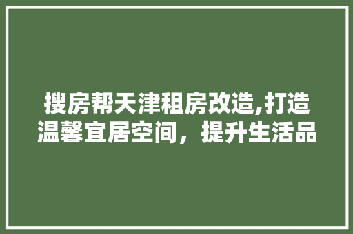 搜房帮天津租房改造,打造温馨宜居空间，提升生活品质